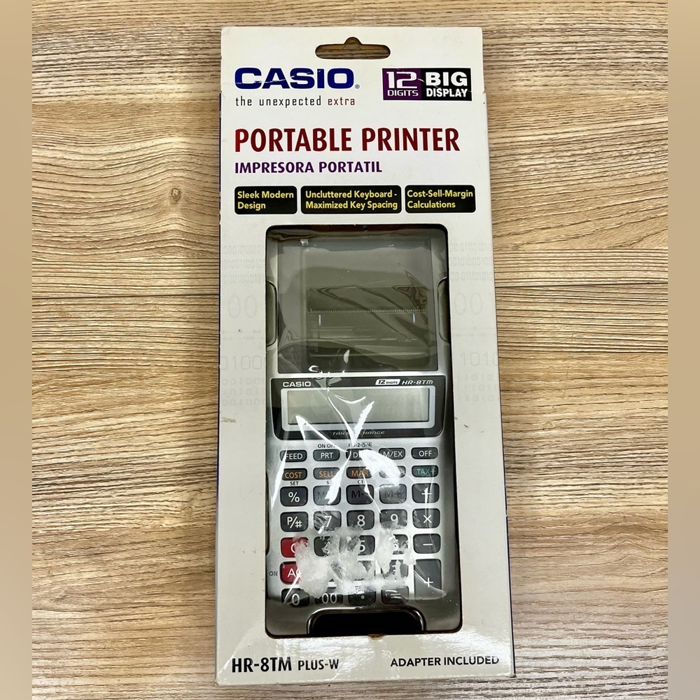 NIB Casio Portable Printing Calculator HR-8TM Plus-W